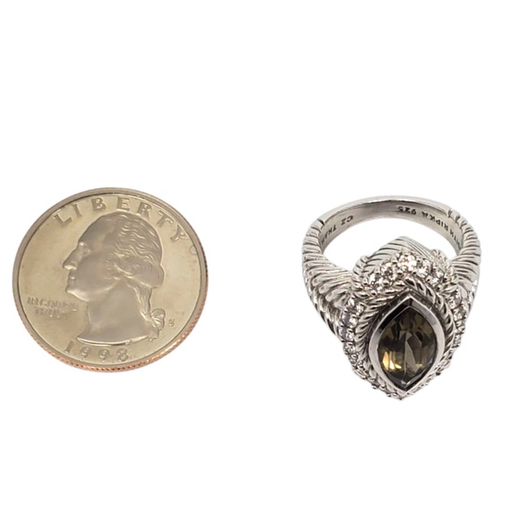 Judith Ripka Sterling Silver Marquise Quartz & CZ Ring Size 7 #21156 - Picture 6 of 13